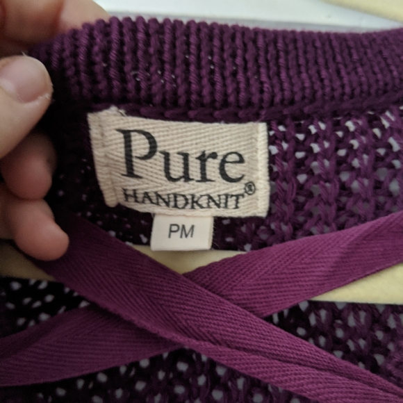 Pure Hand Knit Chunky Lace Up Oversized Sweater - Picture 7 of 7